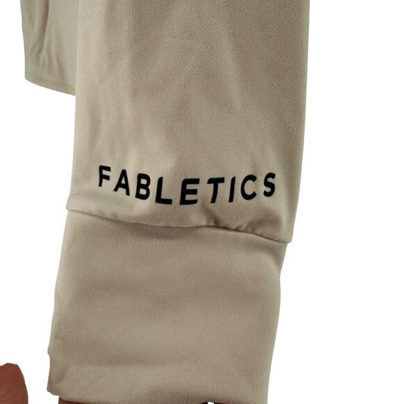 Fabletics Trinity Performance Jacket L Sand Dune Cream Full Zip Athletic Running - Picture 4 of 10